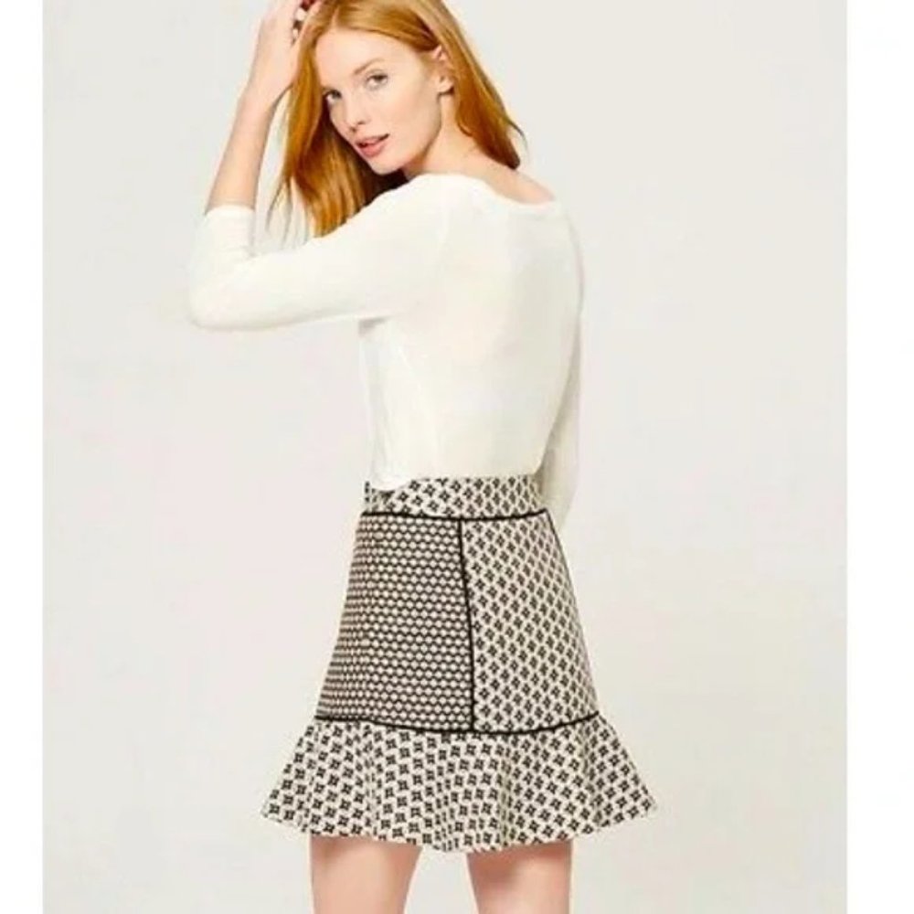 LOFT Mixed Jacquard Flippy Skirt - Picture 1 of 3